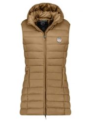 Geographical Norway Kamizelka pikowana "Vatikabadge" w kolorze jasnobrązowym rozmiar: L. Brązowe kamizelki damskie Geographical Norway, l, bez wzorów, bez kaptura. Za 162.49 zł.