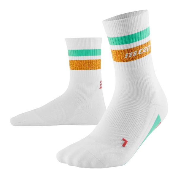 Skarpety kompresyjne damskie sportowe CEP Miami Vibes 80's krótkie. Białe skarpetki damskie CEP, bez wzorów. Za 74.00 zł.