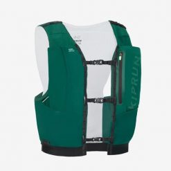 Kamizelka do biegania w terenie unisex Kiprun 900 Race 5 l na softflaski. Zielone kamizelki damskie KIPRUN, l, bez wzorów, z elastanu, bez kaptura. Za 199.99 zł.