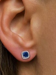 DI GIORGIO Srebrne kolczyki-wkrętki z cyrkoniami rozmiar: onesize. Niebieskie kolczyki damskie DI GIORGIO, z cyrkonią, srebrne. Za 130.81 zł.