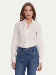 Tommy Hilfiger Koszula WW0WW47169 Biały Regular Fit. Białe koszule damskie Tommy Hilfiger, bez wzorów, z bawełny, biznesowe, bez kołnierzyka, bez ramiączek. Za 299.99 zł.