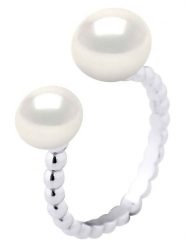 Pearl Addict Srebrny pierścionek z perłami rozmiar: onesize. Szare pierścionki damskie Pearl Addict, z perłą, srebrne. Za 208.99 zł.