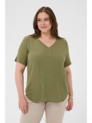 KAFFE curve Koszulka "Cami" w kolorze khaki rozmiar: 54. Brązowe koszulki damskie KAFFE curve, s, bez wzorów, z wiskozy, bez kołnierzyka, bez ramiączek. Za 78.99 zł.