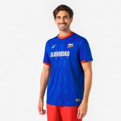 Koszulka piłkarska Słowenia dla kibiców. Czerwone bluzki damskie KIPSTA, s, bez wzorów, z materiału, sportowe, bez kołnierzyka, bez ramiączek. Za 44.99 zł.