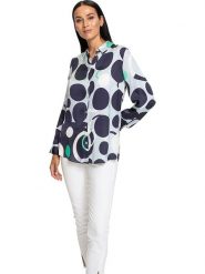 Heine Bluzka w kolorze granatowo-białym rozmiar: 36. Białe bluzki damskie Heine, bez wzorów, bez kołnierzyka, bez ramiączek. Za 91.34 zł.