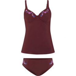 Tankini na fiszbinach (2 części) bonprix bordowy. Czerwone bikini bonprix. Za 129.99 zł.