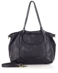 Torebka damska czarny MARCO MAZZINI v86e. Czarne shopper bag MARCO MAZZINI, bez wzorów, ze skóry, na ramię, duże, bez dodatków. Za 489.25 zł.
