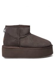 EMU Australia Śniegowce Stinger Micro Flatform W13082 Brązowy. Brązowe śniegowce damskie EMU Australia, ze skóry. Za 699.99 zł.