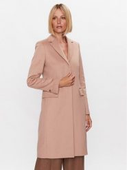 Calvin Klein Płaszcz wełniany K20K205670 Beżowy Regular Fit. Brązowe płaszcze damskie Calvin Klein, na zimę, bez wzorów, z wełny, bez kaptura. Za 3,469.00 zł.