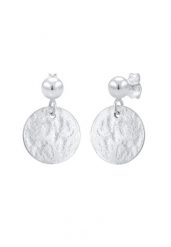 Elli Damskie kolczyki zawieszki płytka młotkowana Vintage Antique Look w srebrze 925 Sterling Silver Kolczyki 1 ct. Szare kolczyki damskie Elli, srebrne. Za 193.99 zł.