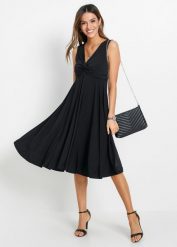 Sukienka shirtowa. Czarne sukienki damskie bonprix, bez wzorów, eleganckie, bez ramiączek. Za 147.99 zł.