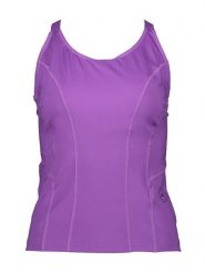 Adidas Top sportowy w kolorze fioletowym rozmiar: M. Różowe koszulki sportowe damskie Adidas, m, bez wzorów, z materiału, bez ramiączek, outdoorowe. Za 170.87 zł.