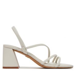 Sandały Aldo. Białe sandały damskie ALDO, bez wzorów, bez obcasa, na słupku, bez zapięcia. Za 259.99 zł.