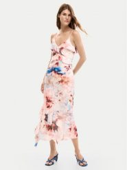 Desigual Sukienka letnia Mallo 26SWVK35 Różowy Slim Fit. Czerwone sukienki damskie Desigual, bez wzorów, z syntetyku, bez ramiączek. Za 699.99 zł.