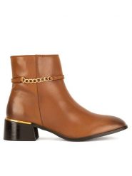 Sergio Bardi Botki WI32-E1097-02SB Brązowy. Brązowe botki damskie Sergio Bardi, ze skóry, bez obcasa, na słupku, bez zapięcia. Za 369.99 zł.