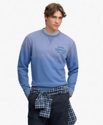 Superdry Bluza Block Text z dekoltem okrągłym, bawełna-poliester. Niebieskie bluzy damskie Superdry, l, bez wzorów, z bawełny, bez kaptura. Za 365.95 zł.