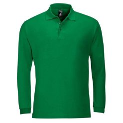Koszulka Polo Z Długim Rękawem Dla Dorosłych Unisex Winter II. Zielone bluzki damskie SOL'S, s, bez wzorów, bez kołnierzyka, bez ramiączek. Za 107.99 zł.