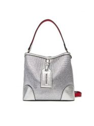 Valentino Torebka Label VBS8GW34 Srebrny. Szare torebki klasyczne damskie Valentino, z tworzywa sztucznego, bez dodatków. Za 439.99 zł.