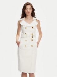 Marciano Guess Sukienka koktajlowa 5YGK37 7311A Biały Regular Fit. Białe sukienki damskie Marciano Guess, z aplikacjami, z bawełny, wizytowe, bez ramiączek. Za 829.00 zł.