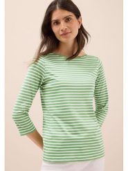 Cecil Koszulka w kolorze zielono-białym rozmiar: XS. Zielone koszulki damskie Cecil, xs, bez wzorów, z bawełny, bez kołnierzyka, bez ramiączek. Za 52.67 zł.