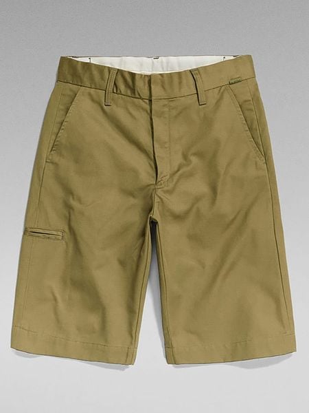 G-Star Bermudy w kolorze khaki rozmiar: W27. Brązowe szorty damskie G-Star, bez wzorów, z bawełny, z podwyższonym stanem. Za 131.12 zł.