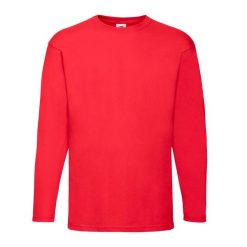 Koszulka Z Długim Rękawem Dla Dorosłych Unisex Valueweight. Czerwone bluzki damskie Fruit of the Loom, s, bez wzorów, sportowe, bez kołnierzyka, bez ramiączek. Za 48.99 zł.