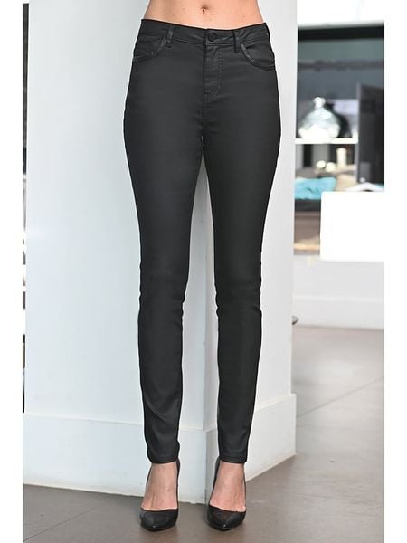 Bleu d'Azur Spodnie "Faucon" w kolorze czarnym rozmiar: 52. Czarne rurki damskie Bleu d'Azur, z aplikacjami, z materiału, z standardowym stanem. Za 92.42 zł.