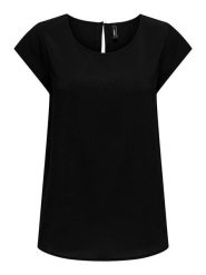 ONLY Bluzka "Nova"w kolorze czarno-białym rozmiar: 36. Białe bluzki damskie Only, bez wzorów, z wiskozy, bez kołnierzyka, bez ramiączek. Za 43.47 zł.