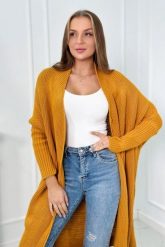Sweter z rękawami typu nietoperz musztardowy. Swetry klasyczne damskie KESI, l, z wełny, bez kołnierzyka, plus size. Za 123.43 zł.