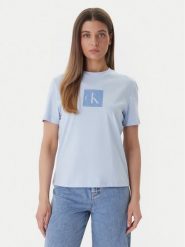 Calvin Klein Jeans T-Shirt LV047F819G Niebieski Classic Fit. Niebieskie t-shirty damskie Calvin Klein Jeans, xl, bez wzorów, z bawełny, bez kołnierzyka. Za 129.99 zł.