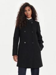 Morgan Płaszcz wełniany 242-GSUZI Czarny Slim Fit. Czarne płaszcze damskie Morgan, na zimę, bez wzorów, z syntetyku, bez kaptura. Za 969.99 zł.