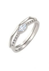 Elli Pierścionek Damski Kryształami szklanymi 925 Sterling Silver Pierścionki 1 ct. Szare pierścionki damskie Elli, srebrne. Za 163.99 zł.