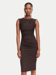 Rinascimento Sukienka koktajlowa CFC0130327003 Brązowy Slim Fit. Brązowe sukienki damskie Rinascimento, bez wzorów, z syntetyku, wizytowe, bez ramiączek. Za 529.99 zł.