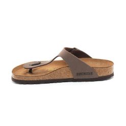 Japonki damskie Birkenstock 043751. Brązowe klapki damskie Birkenstock, bez wzorów, z materiału, bez obcasa, bez zapięcia. Za 679.00 zł.