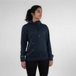 Bluza do biegania damska Kiprun Run 500 Warm ocieplana. Fioletowe bluzy damskie KIPRUN, l, bez wzorów, z bawełny, bez kaptura. W wyprzedaży za 119.99 zł.