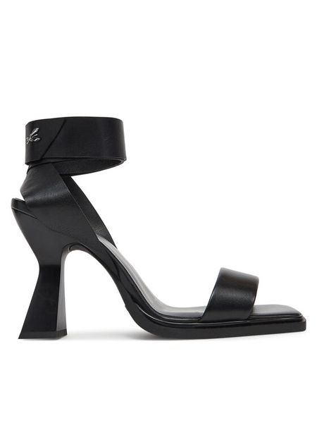 Patrizia Pepe Sandały 8X0066/L078 Czarny. Czarne sandały damskie Patrizia Pepe, bez wzorów, ze skóry, bez obcasa, na słupku, bez zapięcia. Za 1,529.00 zł.