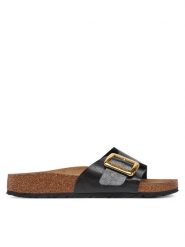Birkenstock Klapki Catalina Cushion Buckle 1029481 Czarny. Czarne klapki damskie Birkenstock, bez wzorów, ze skóry, bez obcasa, bez zapięcia. Za 499.99 zł.