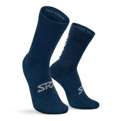 Skarpetki rowerowe z wełną merino unisex SRX Arctic S. Niebieskie skarpetki damskie SIROKO, bez wzorów, z wełny. Za 84.00 zł.