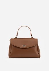 Brązowa Torebka Typu Kuferek z Rączką i Klapą z Paskiem Crossbody Phoebyne. Brązowe torebki klasyczne damskie Renee, z jeansu, bez dodatków. Za 119.99 zł.
