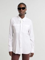 G-Star Koszula w kolorze białym rozmiar: XXS. Białe koszule damskie G-Star, xxs, bez wzorów, retro, bez kołnierzyka, bez ramiączek. Za 187.99 zł.