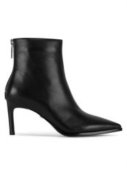 Gino Rossi Botki WGA3277-1Z Czarny. Czarne botki damskie Gino Rossi, ze skóry, bez obcasa, na szpilce, bez zapięcia. Za 449.99 zł.