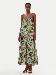 LOLA CASADEMUNT Sukienka letnia LS2516037 Zielony Relaxed Fit. Zielone sukienki damskie LOLA CASADEMUNT, bez wzorów, z wiskozy, bez ramiączek. Za 369.99 zł.