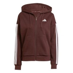 Damska bluza dresowa adidas Essentials 3-Stripes. Białe bluzy damskie Adidas, bez wzorów, z dresówki, bez kaptura. W wyprzedaży za 234.00 zł.