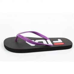 Japonki damskie Fila Troy. Fioletowe klapki damskie Fila, bez wzorów, z materiału, bez obcasa, bez zapięcia. Za 49.00 zł.
