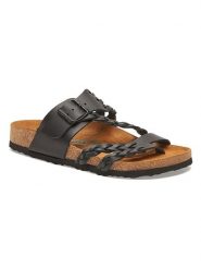 Comfortfusse Skórzane japonki w kolorze czarnym rozmiar: 41. Czarne klapki damskie Comfortfüße, bez wzorów, ze skóry, z otwartym noskiem, bez obcasa, bez zapięcia. Za 170.07 zł.