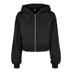 Damska krótka bluza z kapturem zapinana na zamek Urban Classics Oversized. Czarne bluzy damskie Urban Classics, bez wzorów, z kapturem. Za 229.00 zł.