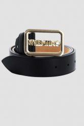 VALENTINO Czarny pasek Around Plaque Buckle Belt. Czarne paski damskie Valentino by Mario Valentino, bez wzorów. W wyprzedaży za 215.99 zł.