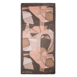 Szal damski Anekke, wykonany z lekkiego materiału tekstylnego z abstrakcyjnym, artystycznym wzorem, brązowy, 42480-051. Brązowe szaliki damskie Anekke, z aplikacjami. Za 119.00 zł.