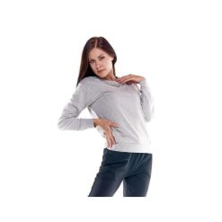 Damska bluza z okrągłym dekoltem Greysongreys i kryształkami. Szare bluzy damskie LEONE 1947 APPAREL, l, bez wzorów, z tkaniny, bez kaptura. Za 164.19 zł.