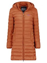 Geographical Norway Płaszcz pikowany "Atikolor" w kolorze karmelowym rozmiar: L. Brązowe płaszcze damskie Geographical Norway, l, bez wzorów, bez kaptura. Za 223.46 zł.